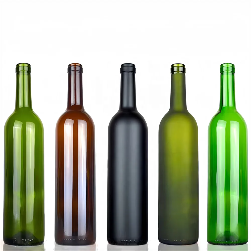 無料サンプル空のガラスワインボトル750 Mlキャップ付きウイスキー5cl