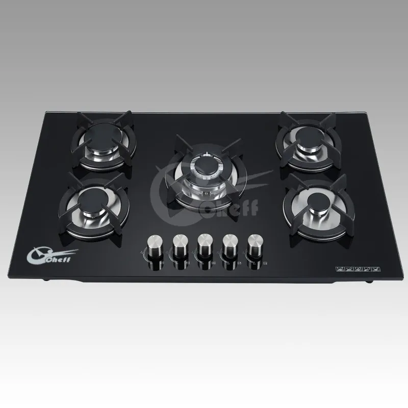 Built In Kitchen Appliances 5 Burner Factory Custom Gas Cooker Tempered