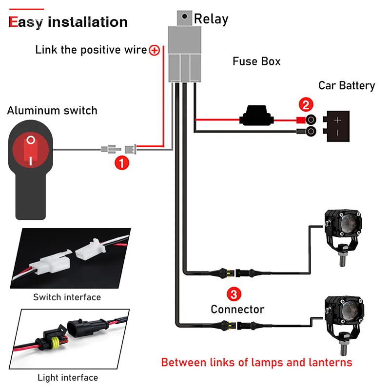 Tbest モータースポットライト 100W オートバイ ボート スポットライト 6LED 6000K ホワイト 作業ランプ フォグランプ IP65 防水 ユニバーサル　並行輸入品 : オートバイ LED スポットライト、フクロウオートバイ