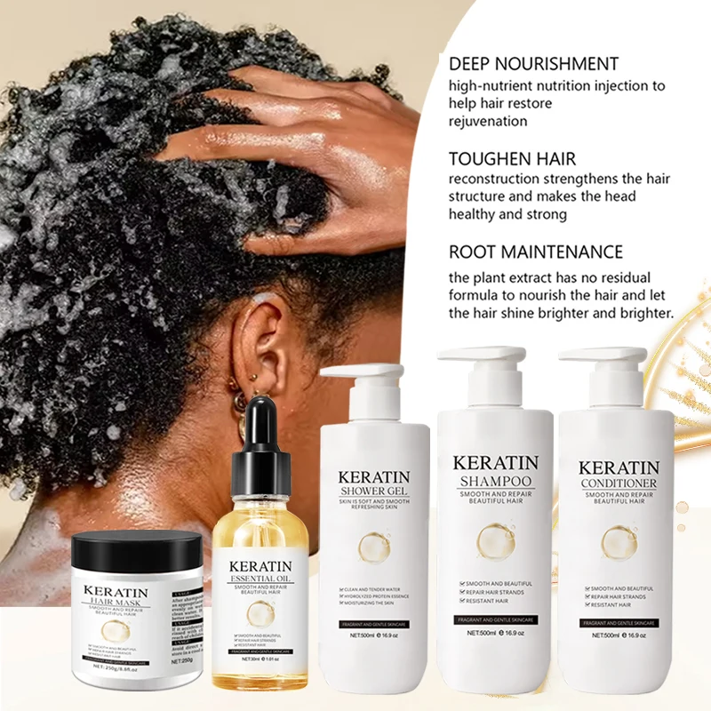 Private Label Brazilian Keratin Shampoo Set for Curly Hair Natural