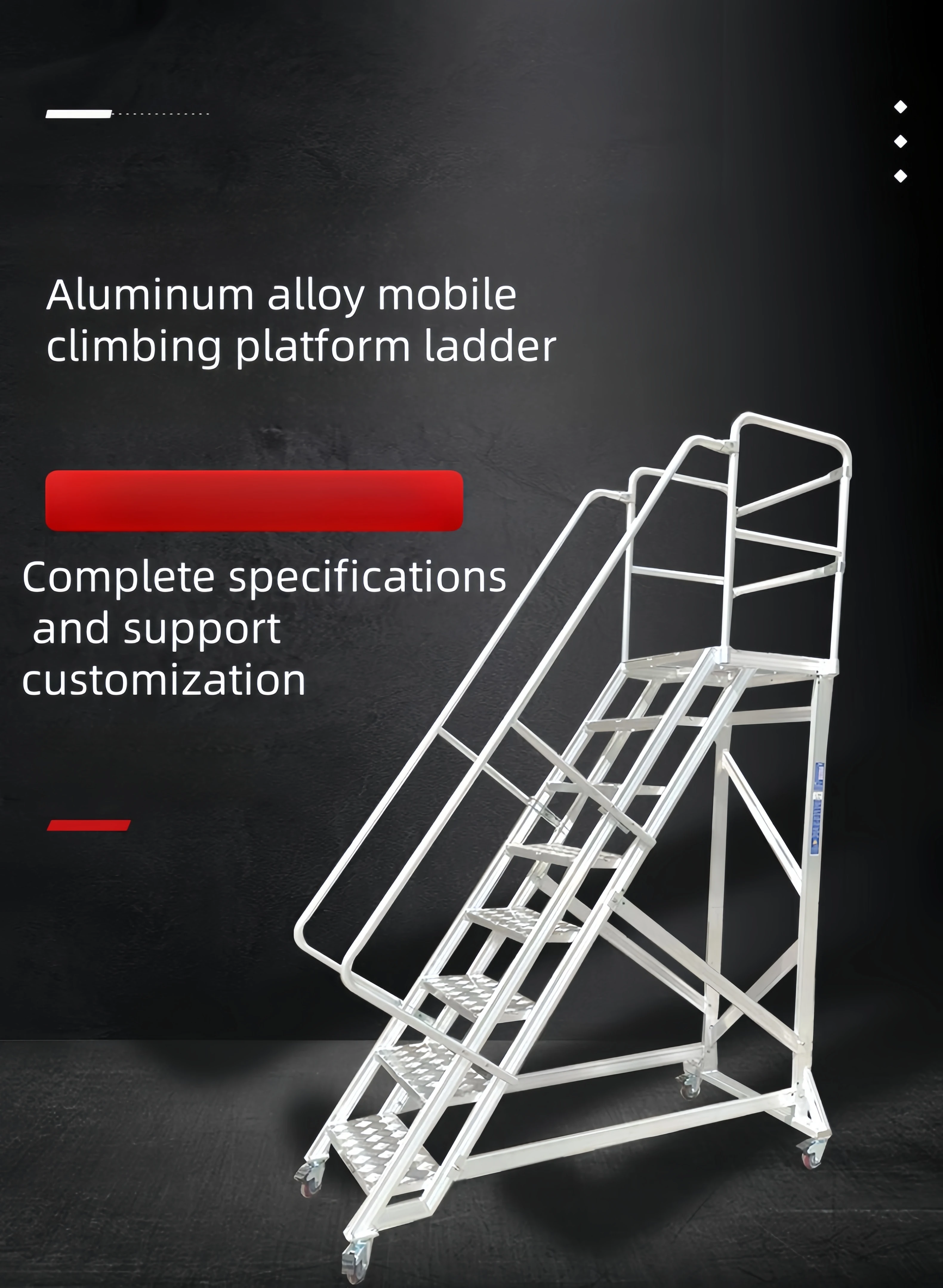 Customized Aluminum Alloy Aircraft Maintenance Platform Working Ladder for Airport Use Industrial Equipment