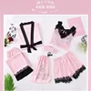 Set da 7 pezzi rosa con perline calde