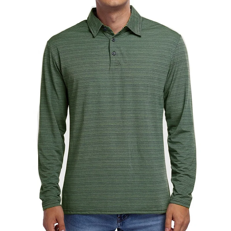 JL-10191 Printing Quick Dry Polo Shirts Egyptian Stretch Cotton Long Sleeve Polo T-shirt Shirt Golf Shirt for Men