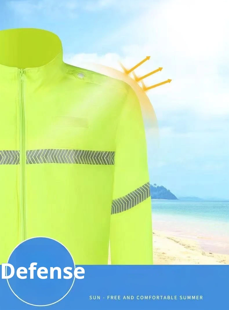 Sun Protection Safety Jacket Hi-Vis Lightweight Thin Windbreaker Jacket For Outdoor Worker