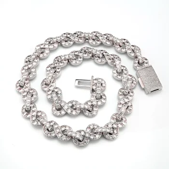 2025 Hot Men's Cuban S925 Silver Moissanite Necklace Customizable Strand Chain for Weddings and Gifts OEM/ODM