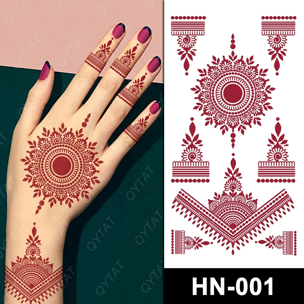 White Red Henna Stickers Mehndi Flower Hand Womens tattoo Kit Wedding Shadi  Art | eBay