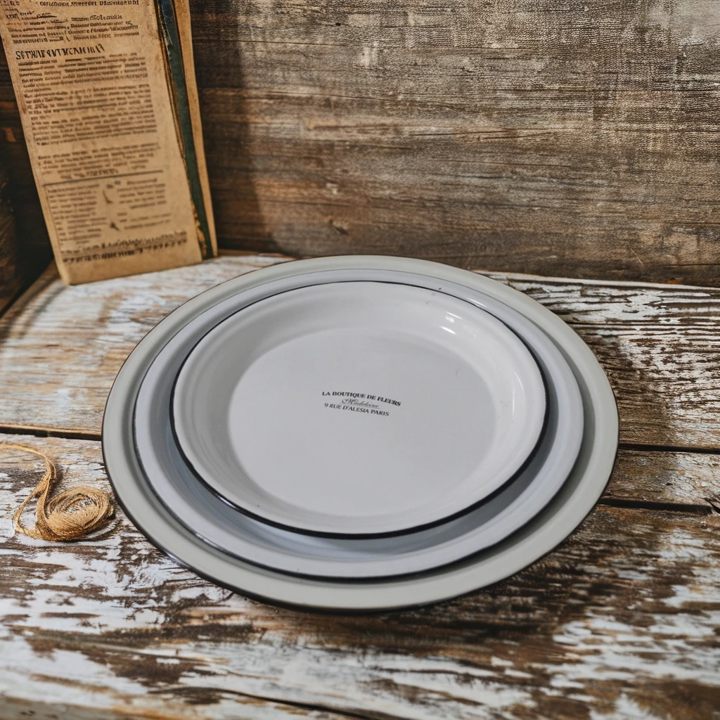 Прямая Продажа с фабрики эмалированный металлический поднос 30/35/40 см сервировочная тарелка для дома или кемпинга Узорчатая посуда для посуды