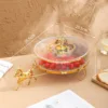 Gilded carriage round fruit plate (transparent)