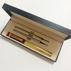 Promotion Heavy Luxury Business Gift Gold Metal Roller Pen With Crystal Diamond on Top Metal Gift Pen Set with Box & extra Ink