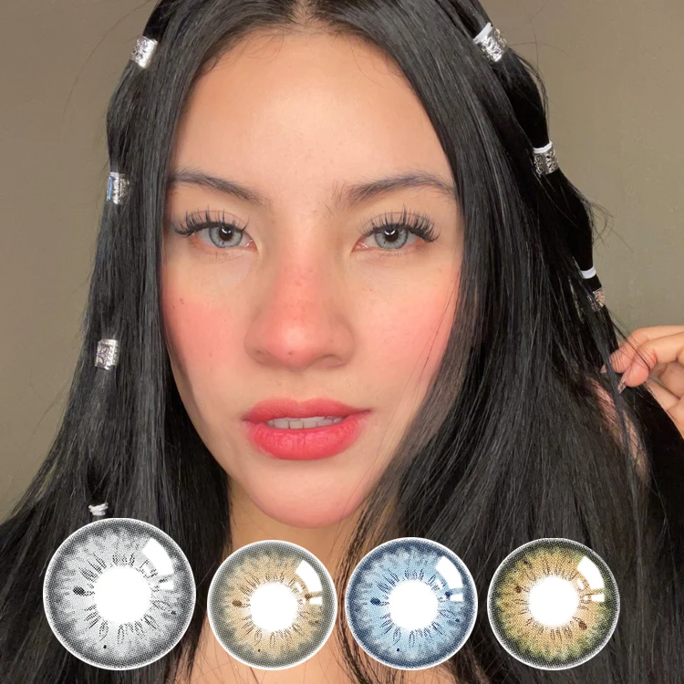 Индивидуальная упаковка Meetone Nadine, серые лентиллы, оптовая продажа, косметические мягкие линзы для глаз, цветные контактные линзы