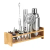 Bartending bamboo and wood storage rack