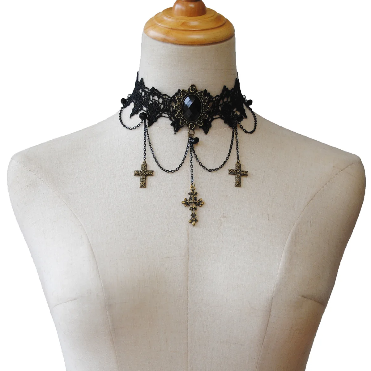 Halloween Vintage Gothic Lace Cross 
