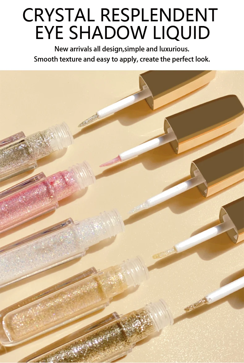 5 Colors Glitter Liquid Eyeshadow Highlighter Waterproof Pearlescent Shiny Eye Shadow Buy