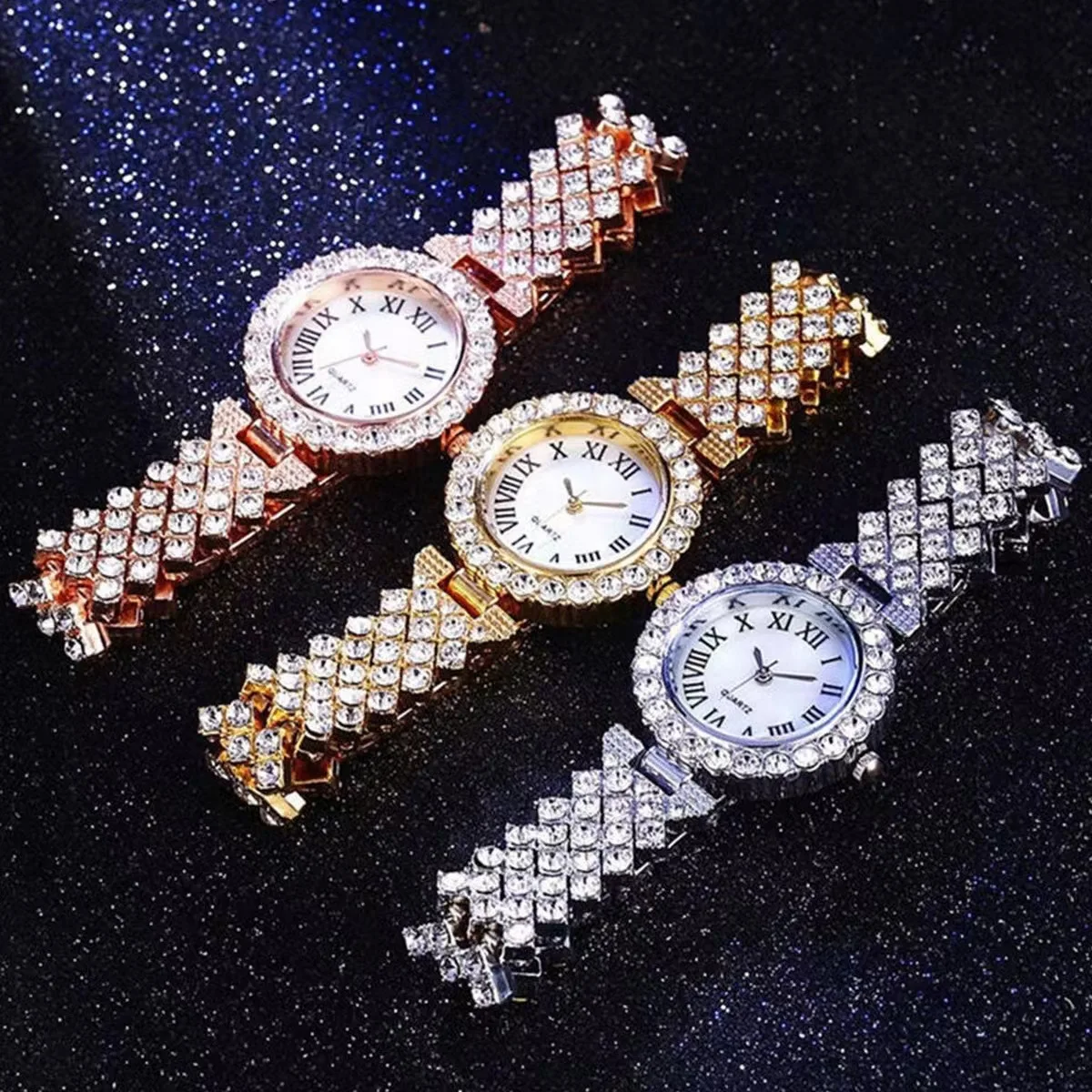 Dainty Quartz Watch Set with Heart Jewelry: Women