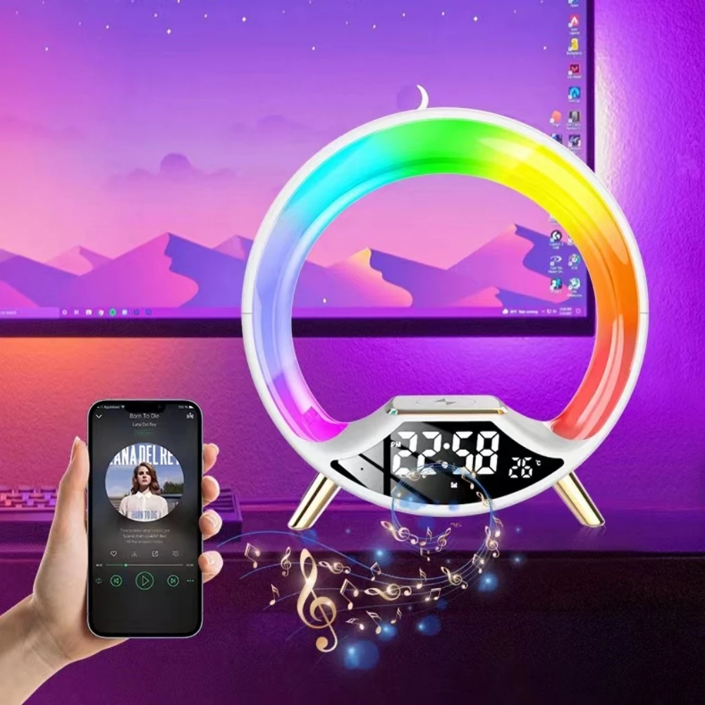 Smart Light Sound Machine Charger Sunrise Alarm Clock Wake up Light with Touch Control
