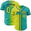 Aqua Green and Fluorescent Yellow