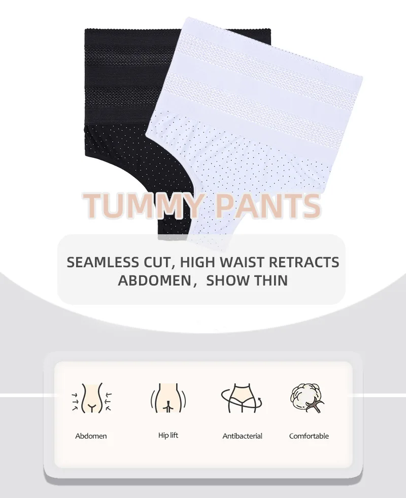 High Waist Panty Tummy Control Thong High Control Level Panties Nylon