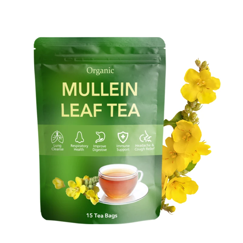OEM bronchial relief and mucus detox Organic Mullein Leaf Tea Bags Herb