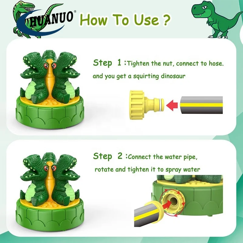 MoKo Aspersor De Agua Con Forma De Dinosaurio Para Niños – 4 Mangueras, Juguete De Verano Para Jardín, Piscina Y Playa (azul, 28x13x13 Cm)
