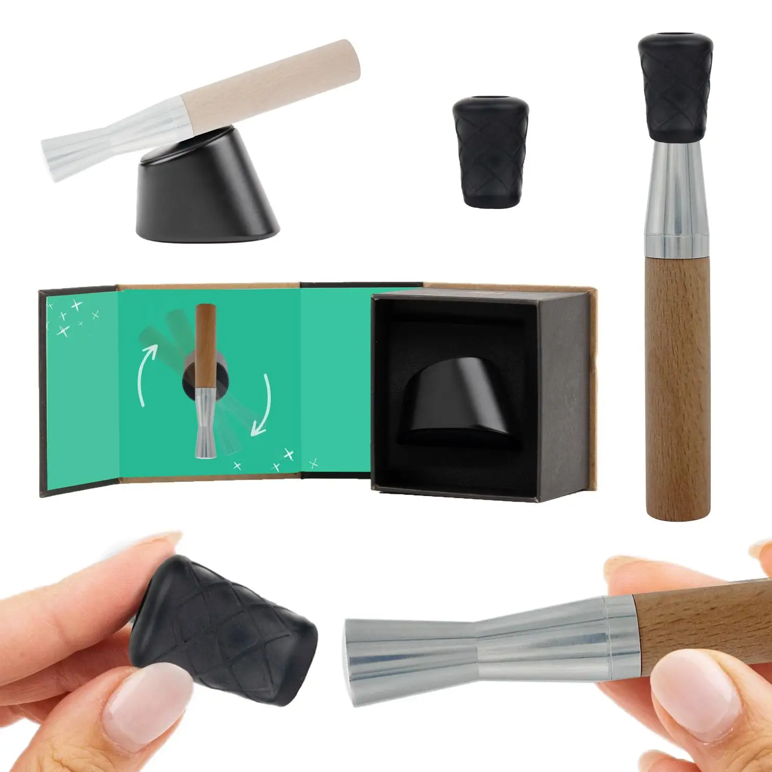 Cigarette Fumar Alternative Flavored Air Device Suit Aluminum Wood Stick  Quit Smoking Smokeless Inhaler Wtih Essential Oil Core