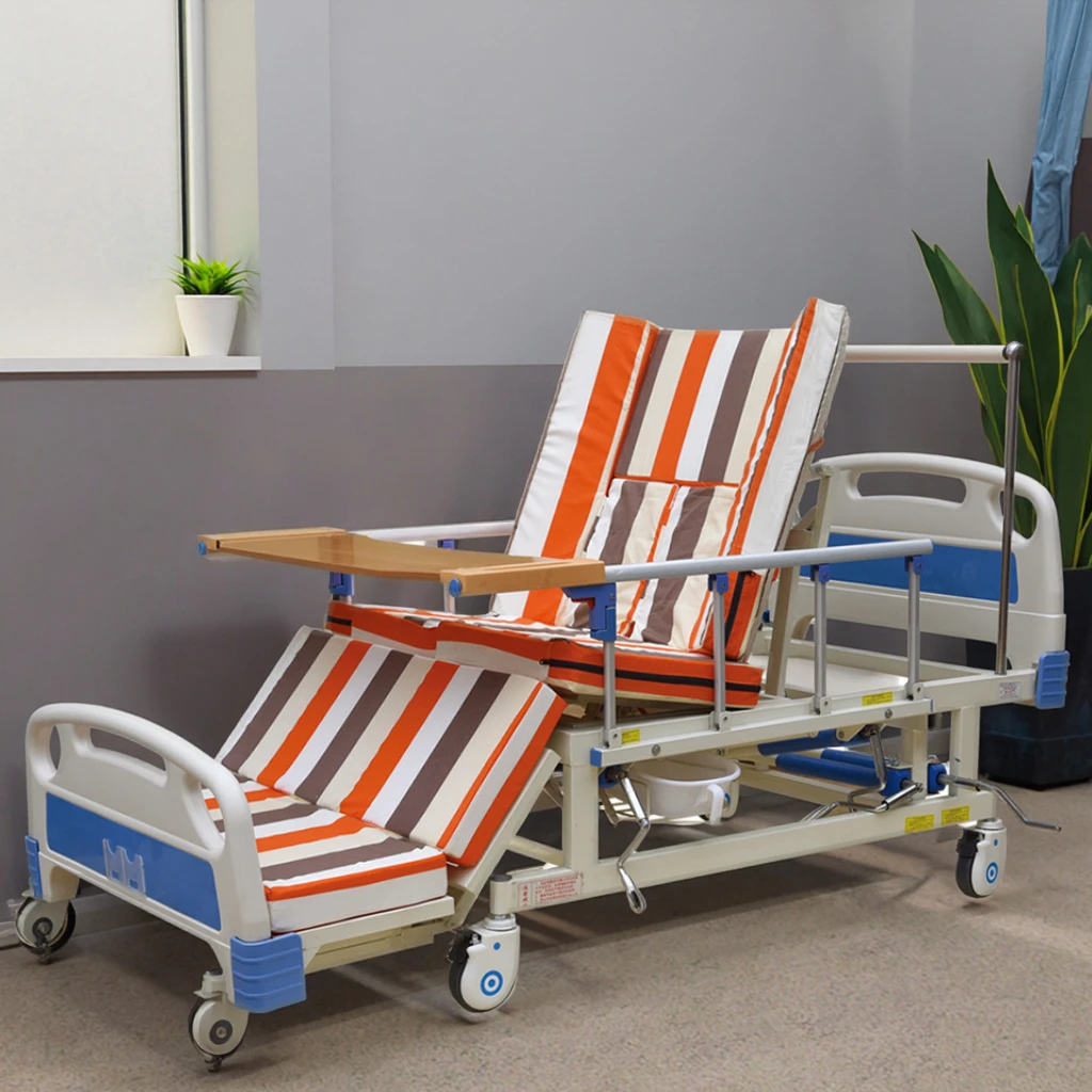 Full-Curved Anti-Slip Adjustable Modern Infusion Nursing Unit Manual Invertible Medical Bed with Metal Construction 3