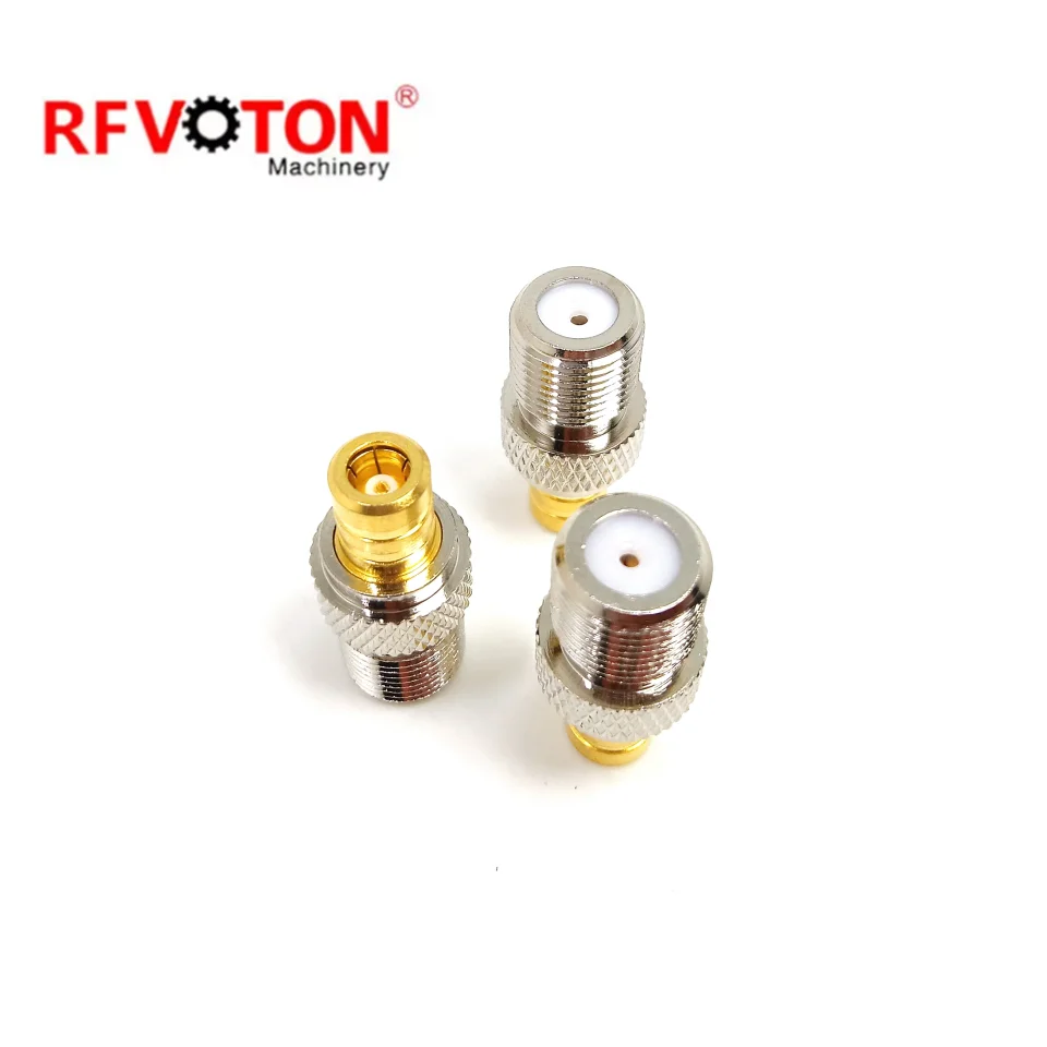 Manufacturer Of Full Brass Straight RF Connector SMB jack to F jack nickel plated connectors details