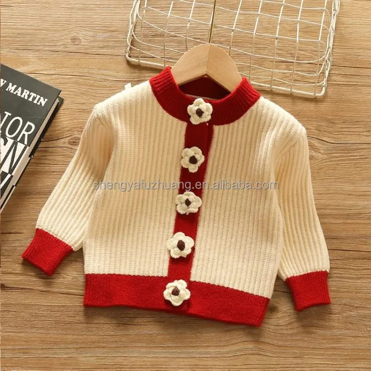 New hot spring and summer solid color hollow knitted cardigan baby girls' sweaters