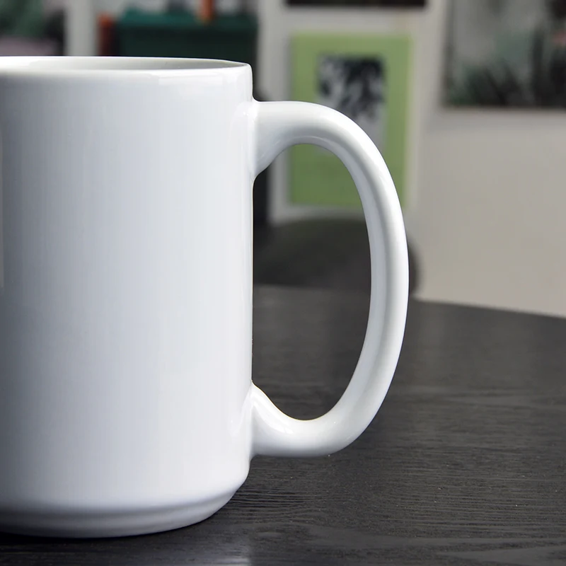 Heat Transfer Sublimated Bulk 15oz Porcelain Plain White Custom