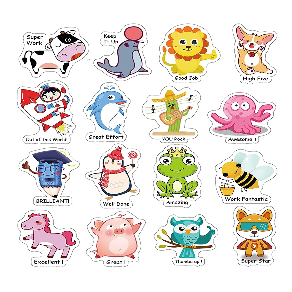 144 Pegatinas De Recompensa Personalizables Para Niños - Maestros, Padres, Colegio - Diseño Art Deco, Blanco