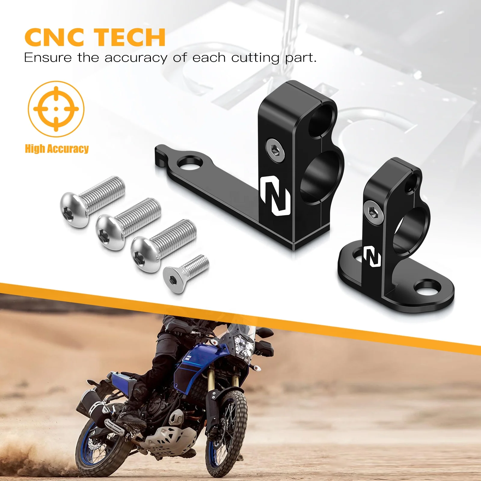 2x CNC Motorcycle Rear Brake Line Hose Clamp For Honda CRF230 CRF250