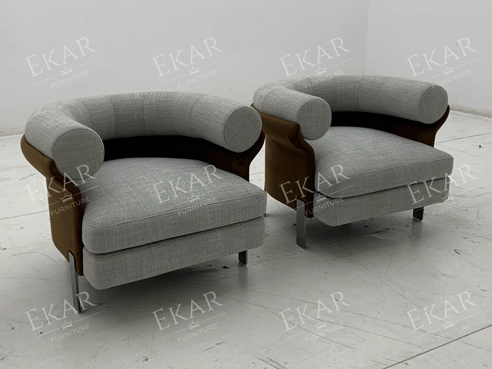 product velvet cushioned lounge chair with 10mm solid steel frame-71