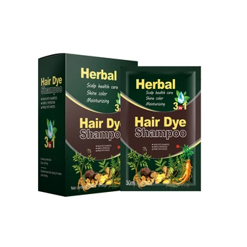 Medu 3-in-1 Natural Hair Dye Shampoo Permanent Cover Gray & White Hair Natural Herba Black Color