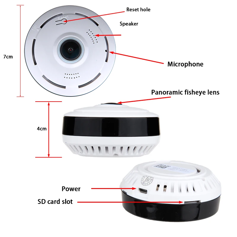 Fisheye Panoramic V380 360 Degree Panoramic CCTV Camera 1080P HD