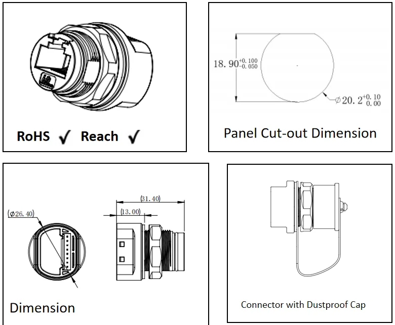 High Quality Factory Male Cable Inverter RJ45 Connector Type Ethernet ...