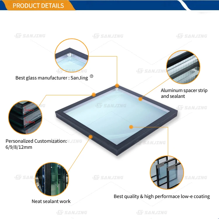 Vidrio Triple Insulated Glass In Building Glass Triple Glazed Glass