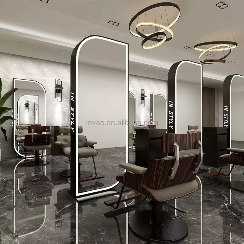 Salon Mirror Salon Station Mirror Station With Led Light Barber Mirrors ...