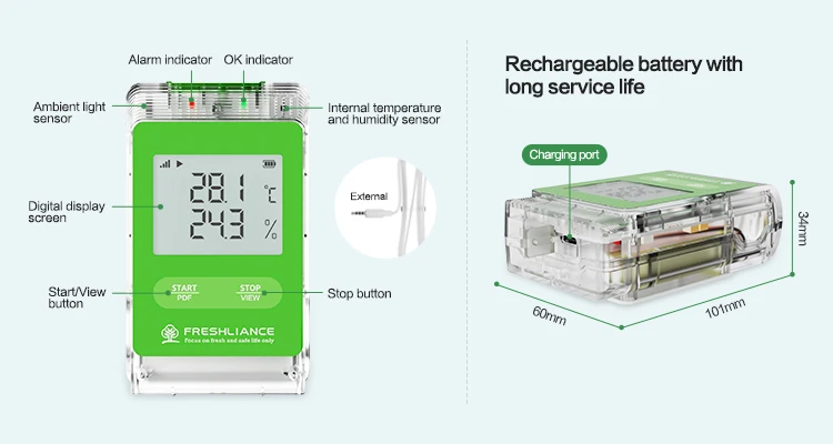 Fresh Tracker 10 - Real Time Temperature & Humidity Logger