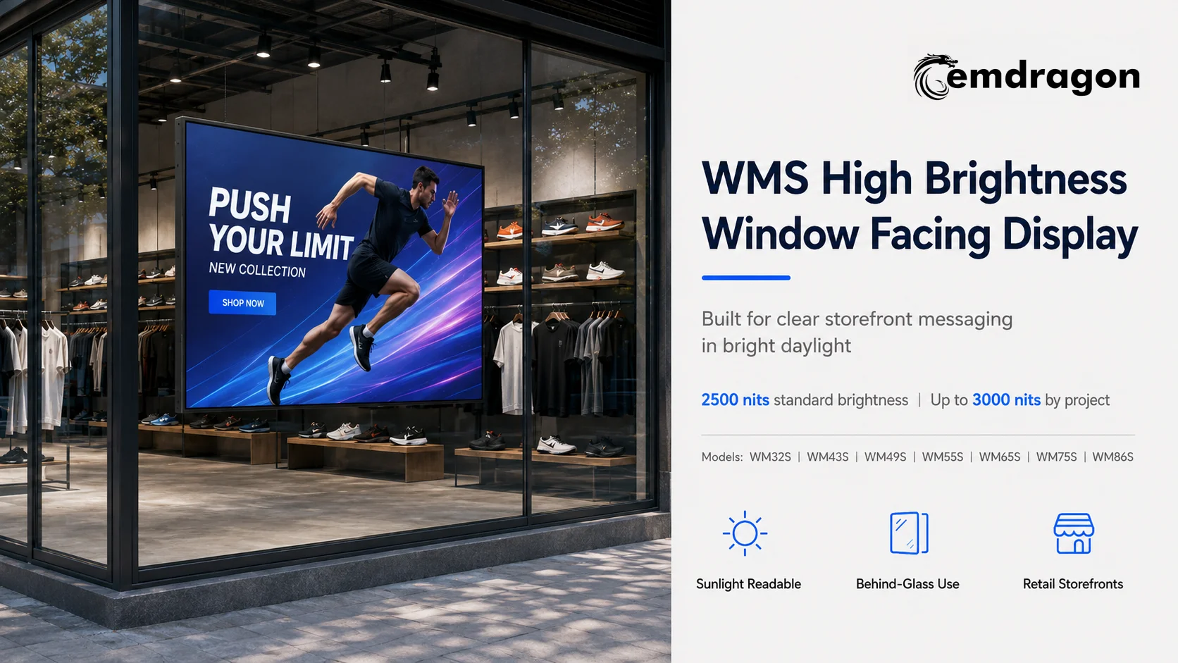 High Brightness (3000 Nits) Mini LED Backlit LCD Window Display Digital Signage Screen for Shopping Mall Elevator OEM Retail