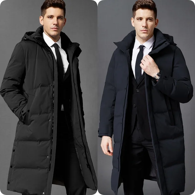 Winter Fashion Style Men's jacket Custom designed hooded Men's Coat Feather  Bubble Coat Long  jacket