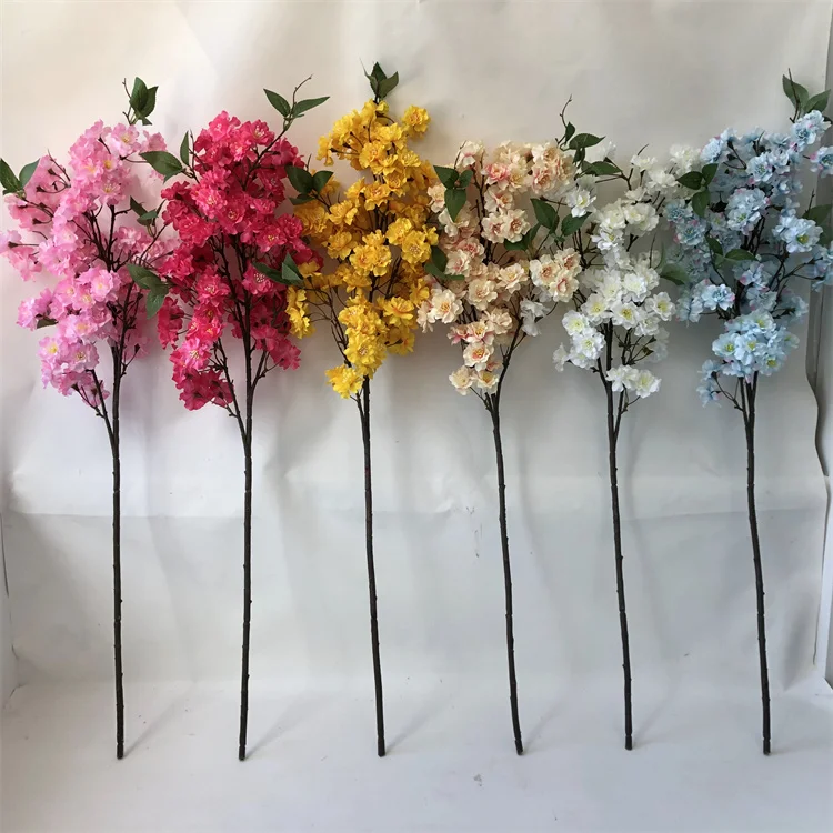 N0208 Bulk Silk Cherry Blossom Branches Passion Artificial Flowers
