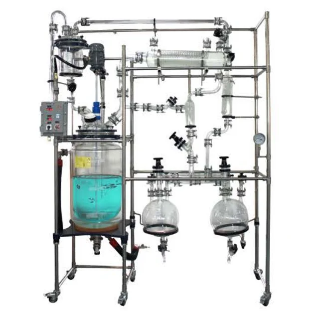 Pilot Scale 100l Jacketed Glass Reactor Explosion Proof Solvent ...