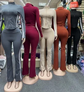 Dropshipping 2026 Women S-2XL Wholesale New Arrivals Casual Jogging Wear Fashion 2 Piece Pants Set