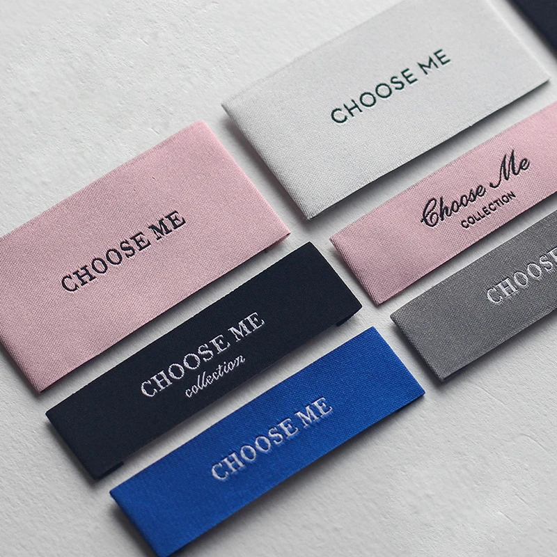 Custom Sewed Luxury Soft Satin Private Clothing Woven Label Tshirt