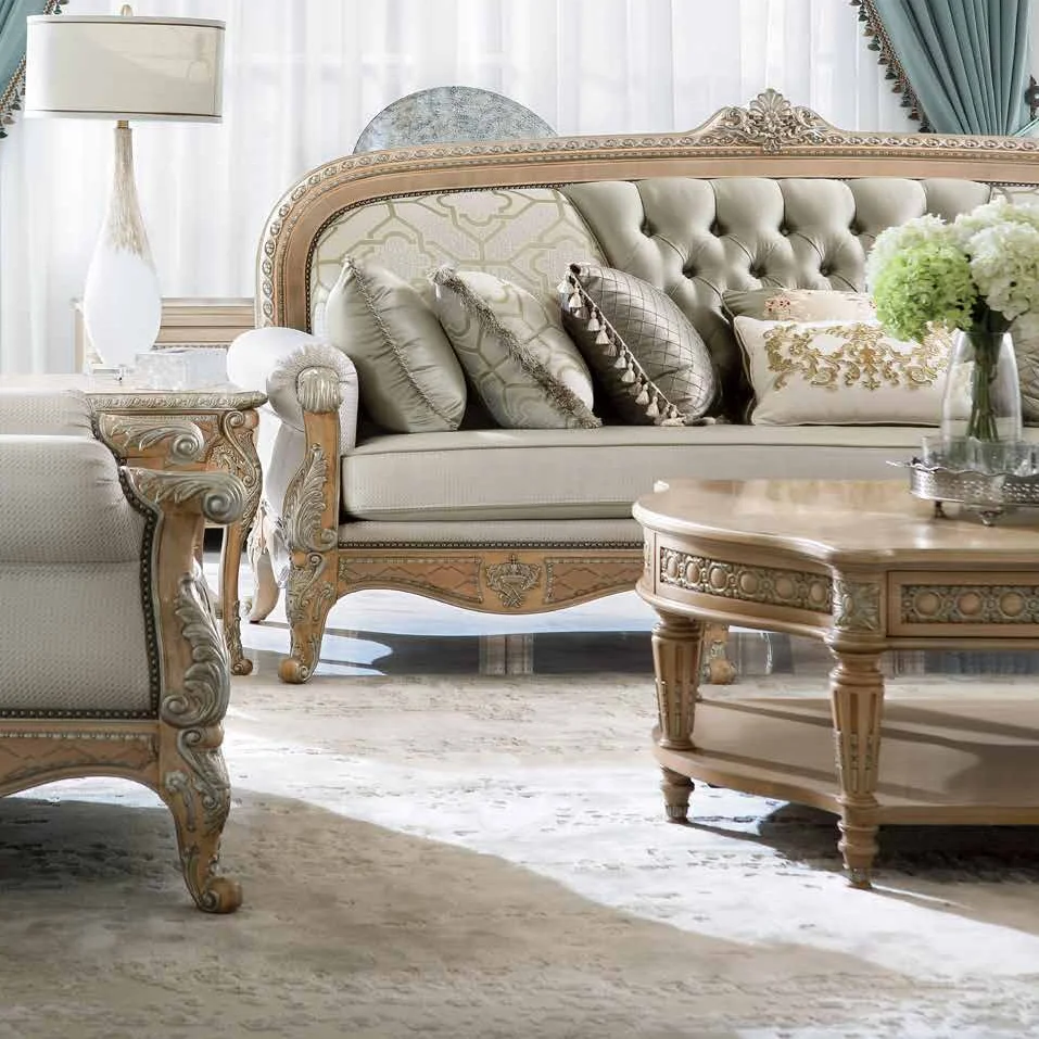 Luxury Baroque Living Room Furniture Rococo Style Handcrafted Carved Sofa  Set Elegant Classic Design