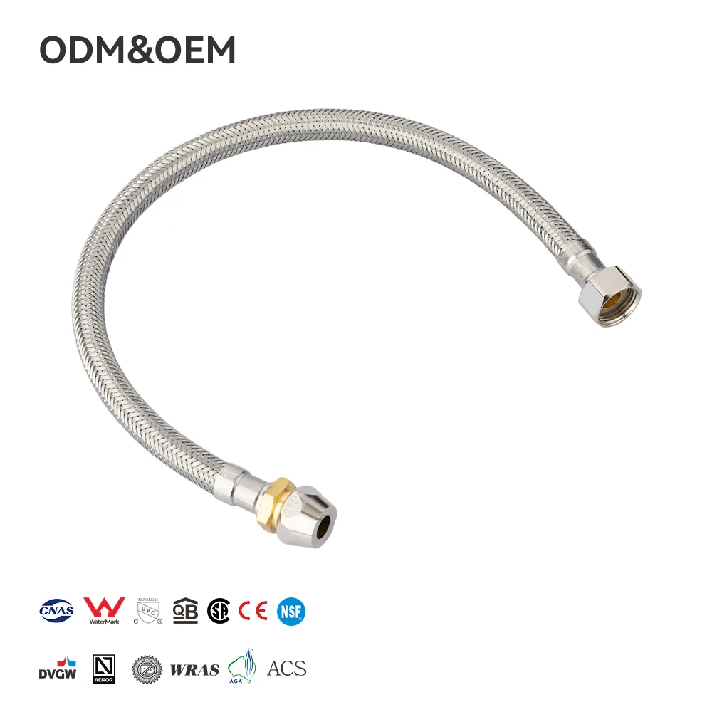 Nowoczesny elastyczny wężyk toaletowy ze stali nierdzewnej z plecionym płaszczem SUS304, wewnętrzna rurka PEX, trwały, gwarancja 5 lat, wyposażenie łazienkowe