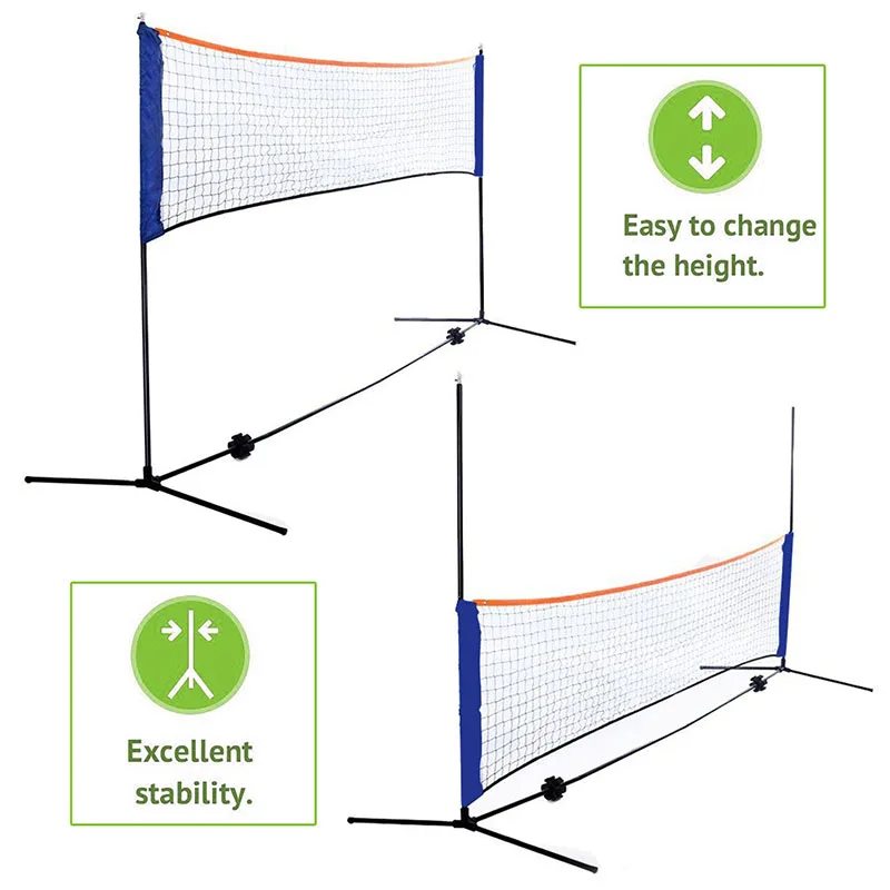 Competition Multi Sport Adjustable Height Portable Badminton Net  with Fast Assembly