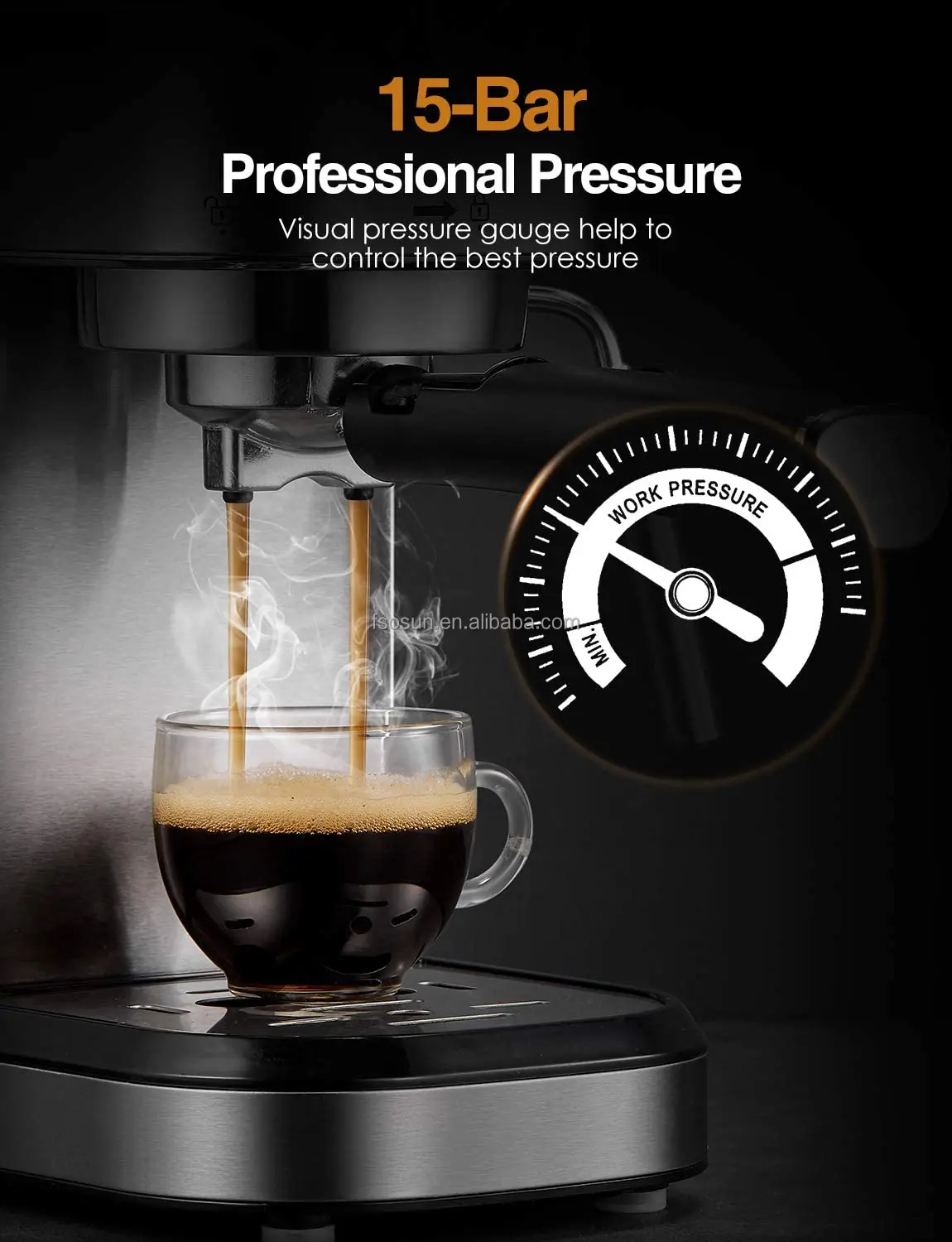 3 In 1 Classical Espresso Coffee Maker And Latte Machine For Home
