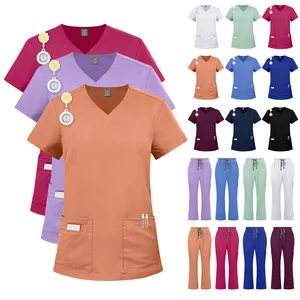 Trendy Unisex Eco-Friendly Nursing Scrubs Breathable Workwear Fashionable Soft Medical Uniforms for Hospital Clinic
