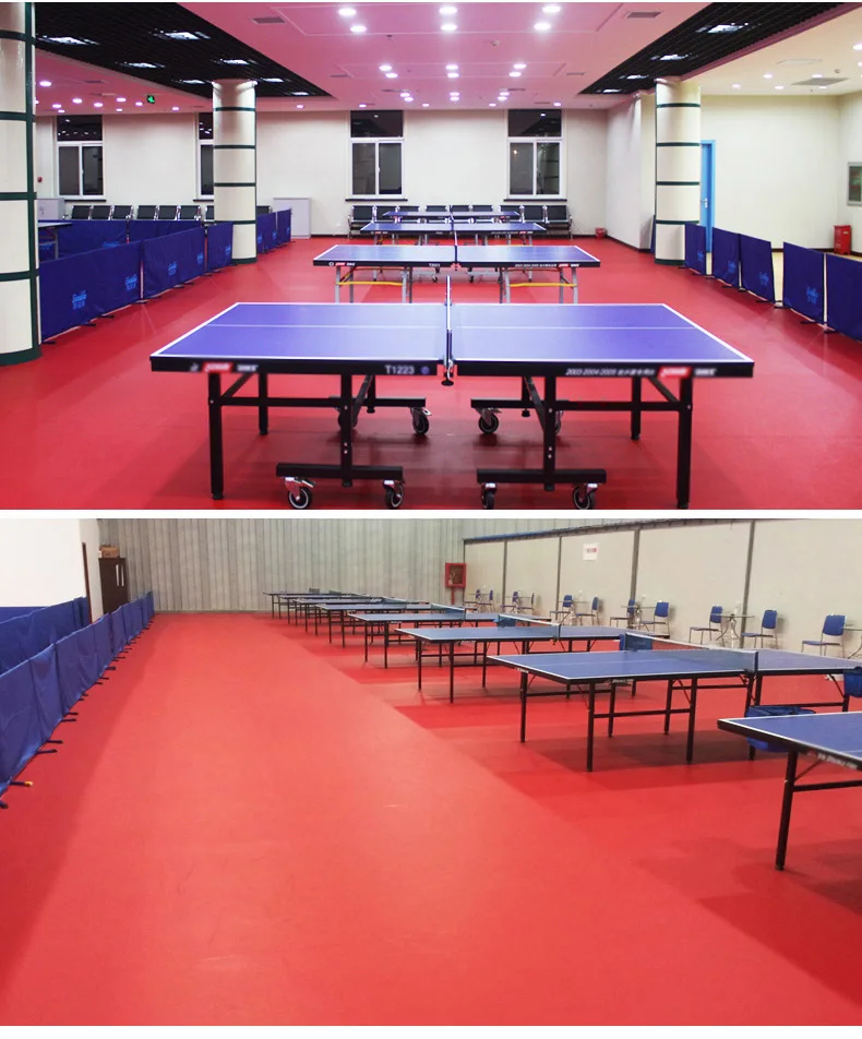 Table Tennis Floor for pvc ittf table tennis floor /futsal basketball tennis indoor ping  floor mat/plastic sports flooring