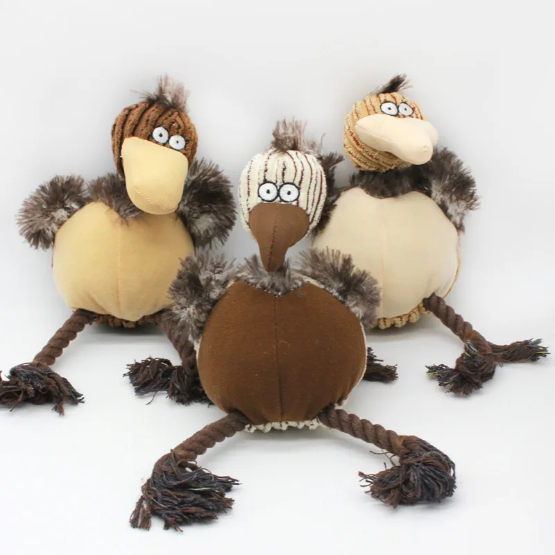 Soft Dog Toy with Rope Funny Bird Design Bite Teeth Clean Dogs Pet Sex Toys for Small Medium Pets